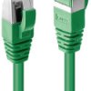 kabel LAN LINDY 47676, 1 szt., RJ45, CAT 6a, S/FTP, 0.50 m, zielony