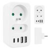 Gniazdko prądowe x2 + 4xUSB Maclean, rozgałęźnik z 2 gniazdami, 2xUSB A, 2xUSB C PD 20W, 1x16A + 1x6A, MCE249 F/W