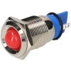 R-TECH 656950 Panel Indicator 16mm Domed 12V Red Nickel Brass