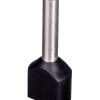 Końcówka tulejkowa izolowana TID 2x1,5mm2/12mm czarna cynowana TID2x1,5L12 /100szt./