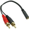 Złącze AUX złącze A: Jack stereo 3,5 mm złącze B: RCA x 2 długość 200mm RS PRO Czarny rodzaj A Męskie rodzaj B Męskie