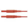 Przewód pomiarowy 2 mm MSFK A301 / 0.5 / 100 / RT, PVC, 10A, 600V, kolor: Czerwony, dł. 1m, CAT III 600V, -10 →