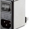 IEC inlet filter C14, 50 to 400 Hz, 10 A, 250 VAC, 340 µH, faston plug 6.3 mm, FN282-10-06