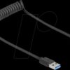 90367 USB 5 Gbps Coiled Cable Type-A male to Type-A female 0.4 to 0.6