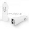 Ładowarka sam. 2x USB ( max x 2,1A) biała