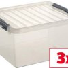 Pojemnik do przechowywania Helit Sunware Q-line, (S x W x G) 400 x 260 x 500 mm, 36 l, przeźroczysty