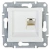 Asfora Gniazdo Komputerowe Pojedyncze Rj45 Kat.5E Bez Ramki Białe Eph4300721