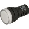 Kontrolka; AD16-22DS/W-230VAC; 22mm; podświetlenie LED 230V; biały; śrubowe; czarny; IP40; 38mm; Onpow; RoHS