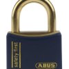 Kłódka bezpieczeństwa średnica szekli: 6mm ABUS z kluczem W budynkach, na zewnątrz mosiężna Niebieski