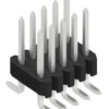 Pin header, 10 pole, pitch 1.27 mm, angled, black, 10061925