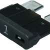 Automotive flat fuse, 1 A, 32 V, black, (L x W x H) 19.1 x 5.1 x 18.8 mm, 0287001.PXCN