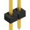 Pin header, 2 pole, pitch 2 mm, straight, black, 10062006