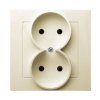 AS Gniazdo podwójne bez uziemienia z ramką ecru GP-2G/27 OSPEL