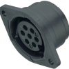 Panel socket, 3 pole, solder connection, bayonet locking, straight, 09 0058 70 03