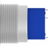 Vandal-proof pushbutton switch, 1 pole, silver, illuminated  (red/yellow), 3 A/250 VAC, mounting Ø 19.2 mm, IP67, 1-2316531-1