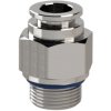Push-in fitting, L 30 mm, 20 bar, stainless steel, for hose, 135073
