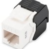 Keystone socket, RJ45, 8 pole, 8P8C, Cat 6, LSA, panel mounting, DN-93603