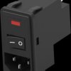 IEC inlet filter C14, 50 to 60 Hz, 10 A, 115 VAC/230 VAC, faston plug 4.8 mm, 4-6609951-3