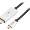 Adapter HDCP 2.2, HDMI 2.1 HDMI wtyk, USB C wtyk złocony 2m 60174