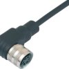 Sensor actuator cable, M16-cable socket, angled to open end, 12 pole, 2 m, PUR, black, 3 A, 79 6230 200 12