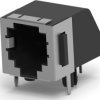 Socket, RJ11/RJ14, 4 pole, 6P4C, Cat 3, solder connection, through hole, 5555154-2