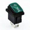 KCD1-G przełącznik kołyskowy hermetyczny podświetlany zielony ON-OFF; 6A / 250V