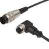 VK20E149, Kabel przyłączeniowy, 2m, M12 Żeński 3pin Kątowy, Binder 680 Męski 7pin Prosty, 3x0,34mm², PUR Czarny, Ø4,3mm, -30-90C