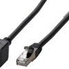 Extension cable, RJ45 plug, straight to RJ45 socket, straight, Cat 6A, S/FTP, LSZH, 1 m, black, K5546SW.1