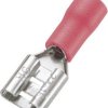 Konektor żeński, częściowa izolacja PCW, 6.3x0.8 mm, 0.5-1.0 mm2, czerwony