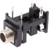 Złącze Jack, Switchcraft 6.35 mm Do montażu na płytce drukowanej Mono Żeńskie Lutowie 2 Czarny
