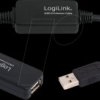 UA0146 USB 2.0 cable, USB-A/M to USB-A/F, amplifier, black, 20 m