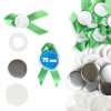 Przypinki z wstążką 75mm - zielone, zestaw 50 sztuk