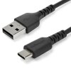 Kabel USB Złącze A USB A Złącze B USB C dł. 1m Wytrzymały kabel ładujący z USB-A na USB-C USB 2.0 kolor: Czarny
