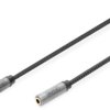 Extension cable, 3 m, black, 3.5 mm stereo jack plug, straight to 3.5 mm stereo jack socket, straight, DB-510210-030-S