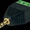 7960 Adapter, 3.5-mm jack plug <> 3-pin screw terminal