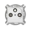 Icon Mechanizm Gniazda Abonenckiego 2 Wyjścia Sat + Tv Biały Igsn