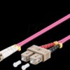 95942 Duplex fiber optic cable, LC-UPC male >SC-UPC male, OM4, 0.5