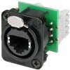 Socket, RJ45, 8 pole, 8P8C, Cat 5e, IDC connection, flange mounting, NE8FDV-Y110-B