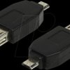 AU0029 USB 2.0 adapter, Micro-USB/M to USB-A/F, black