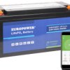 Akumulator LiFePO4 EUROPOWER serii LFP 12,8V 150Ah Bluetooth, mata grzewcza (Żywotność ~2000 cykli)