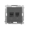 Simon 55 Gniazdo komputerowe RJ45 kategoria 5e + telefoniczne RJ12 (moduł) Grafitowy mat T5F.01/116
