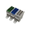 Blok dystrybucyjny - rozdzielczy HLAK 25 (MAG) 3P szary, niebieski, zielony 2xAl/Cu 25mm²+16mm² 1000VAC/1500VDC MAG3251ABG