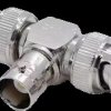 Złącze BNC trójnik rozgałęźnik typu T 2x męskie - 1x żeńskie 50Ω