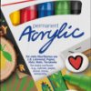 4-5100-5 Acrylic markers, 2 mm-3 mm, assorted, pack of 5