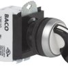 Przełącznik obrotowy BACO L21MR03A, 23 mm, 22,3 mm, IP66, zatrzask 2 x 45°, 1 NO, 1 NC