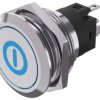 Podświetlany łącznik przyciskowy Zatrzaskowy SPDT średnica wycięcia 22.3mm, montaż panelowy EAO