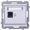 SONATA Gniazdo komputerowe pojedyncze RJ45 kat.5e srebro mat KRONE GPK-1R/K/m/38