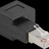 87864 RJ45 plug to RJ45 jack Adapter Cat.6A 90° right angled