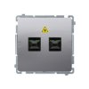 Simon Basic Gniazdo światłowodowe / optyczne podwójne inox, metalizowany BMGS2.01/21