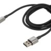 Kabel USB A wtyk - USB C wtyk 1m czarny tekstylny 100W CB000026